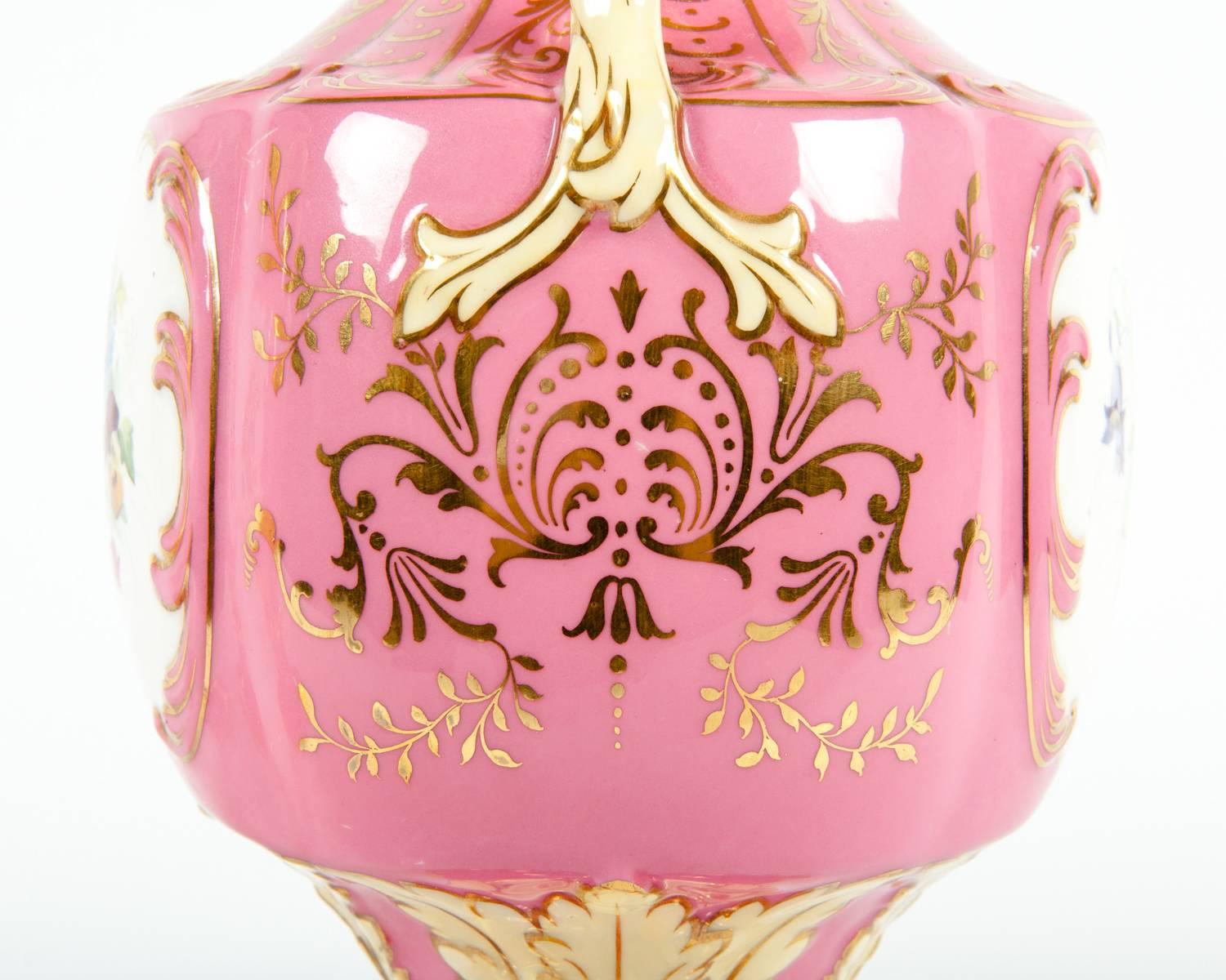 Antique Pair of English Porcelain Decorative Vases or Pieces 3