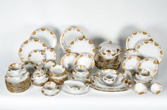 Antique German Porcelain Dinner Service For Ten People .