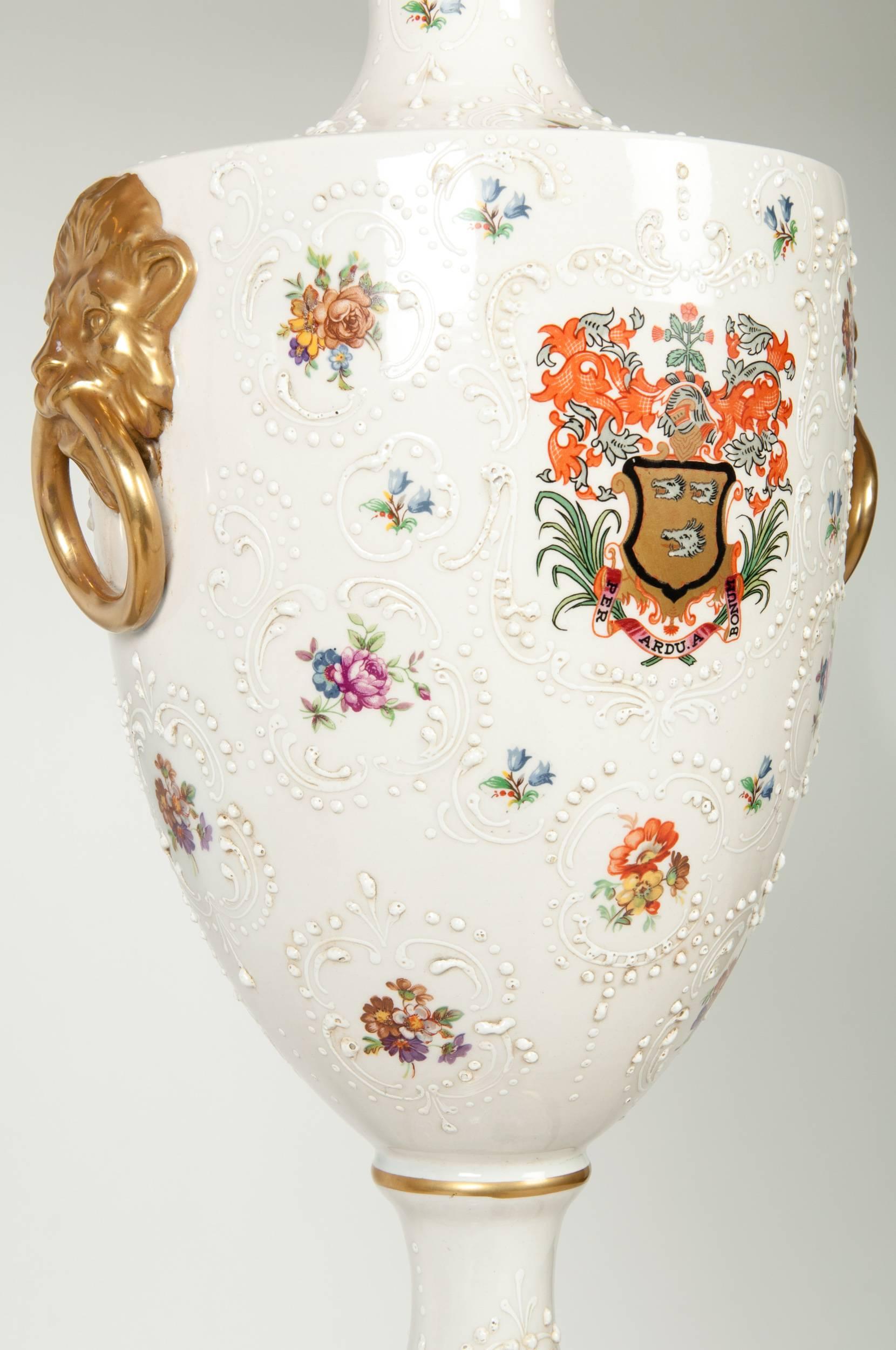 Italian Antique Pair of Porcelain European Table Lamps