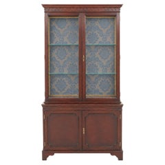 19th Century English Mahogany China Cabinet in Neoclassical Style
