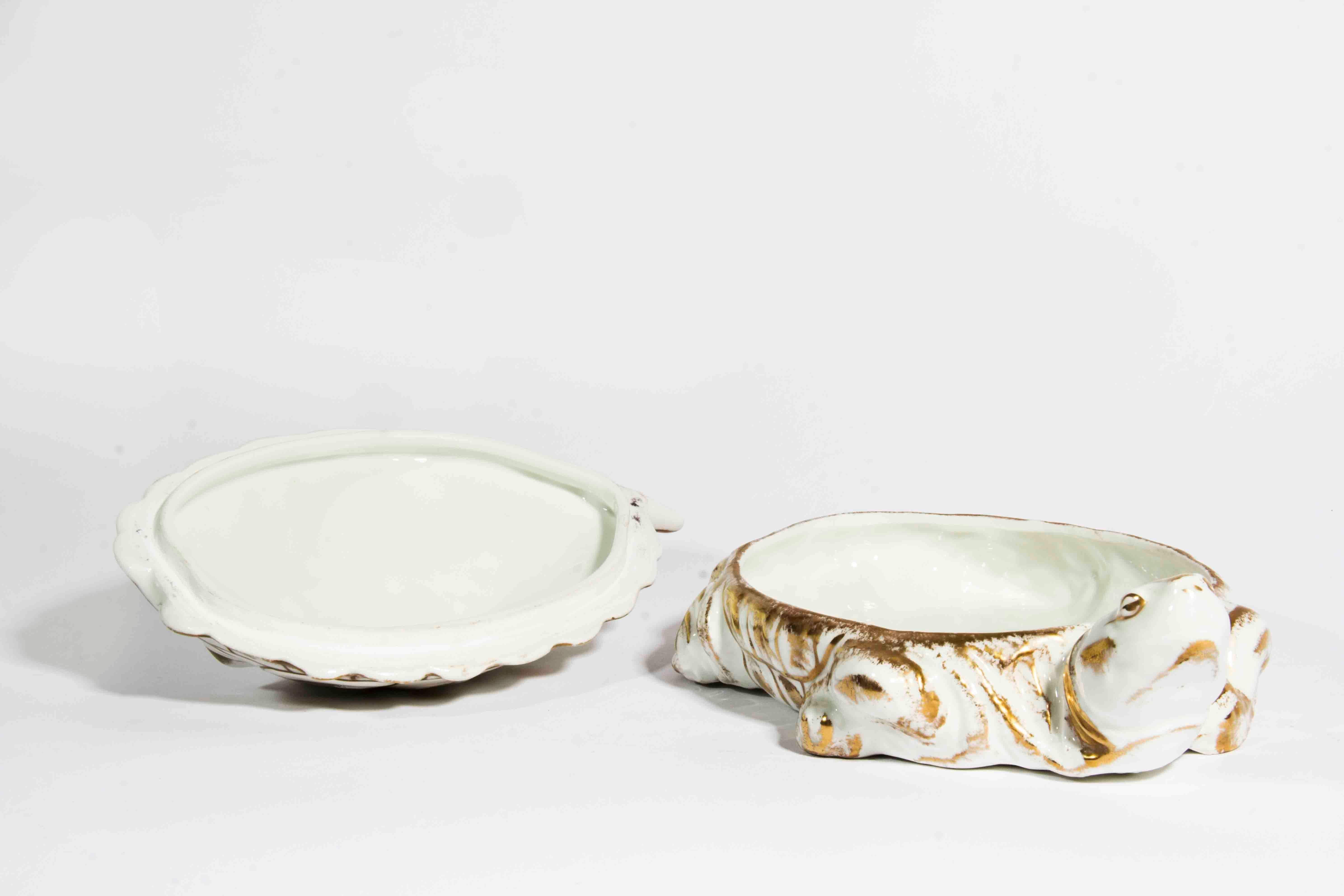 French Antique Limoges Porcelain Turtle Box