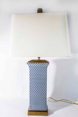 Pair of Goyard Porcelain Rectangle Lamps