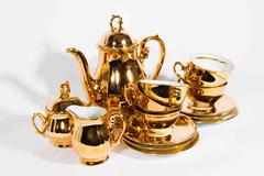 Vintage West Germany Gold Coffee Set For Six People.
