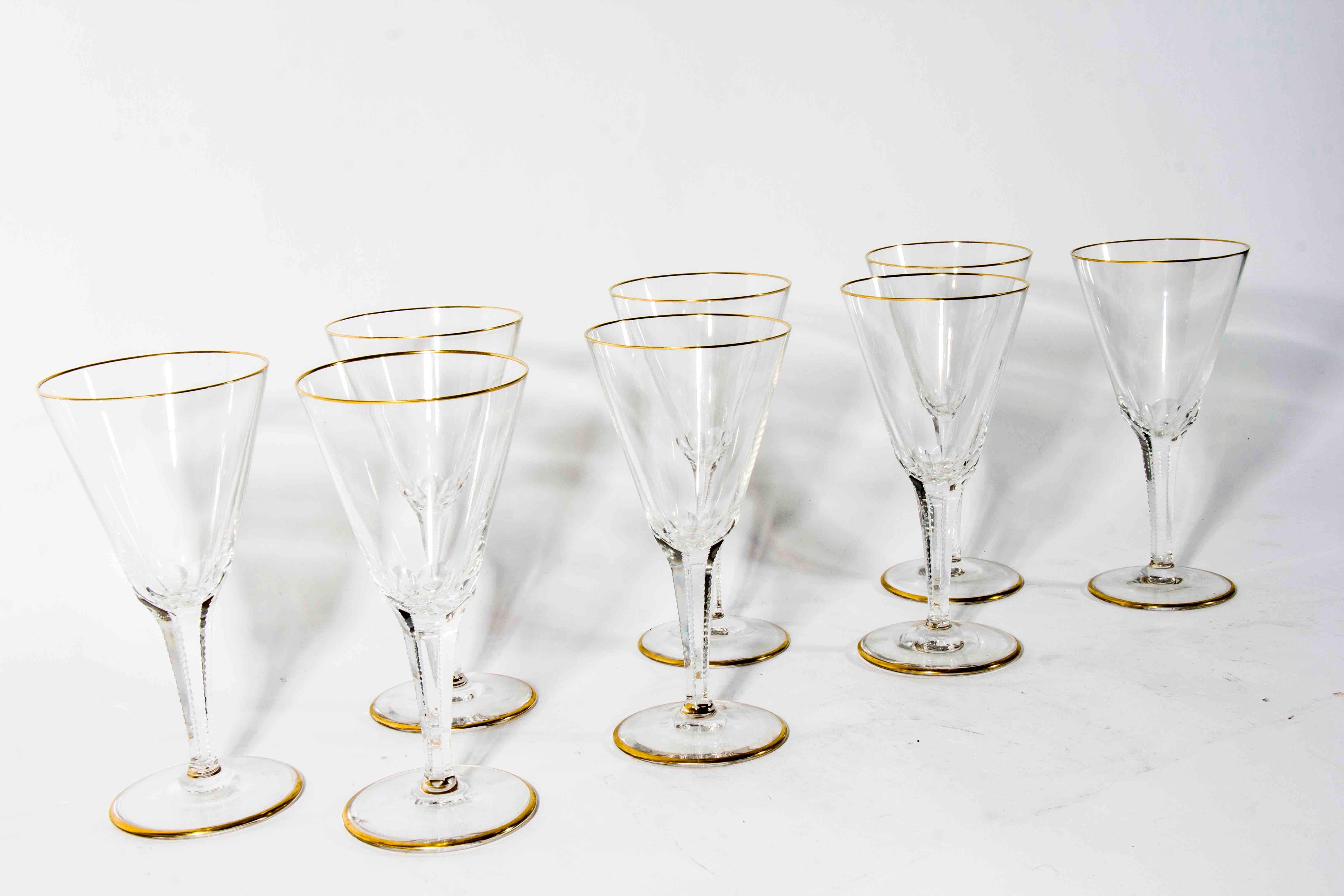 vintage wine glasses with gold trim