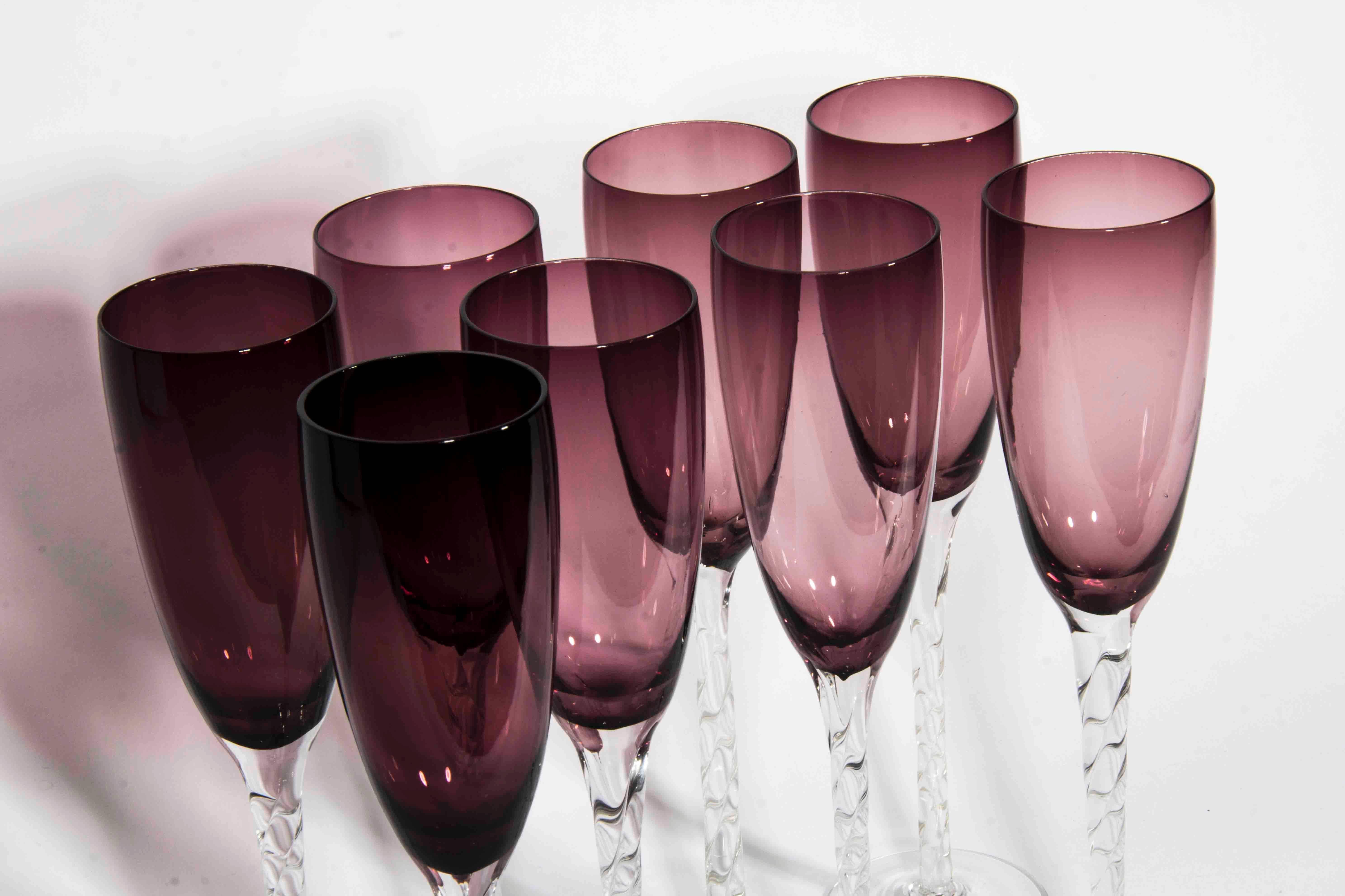 amethyst champagne flutes