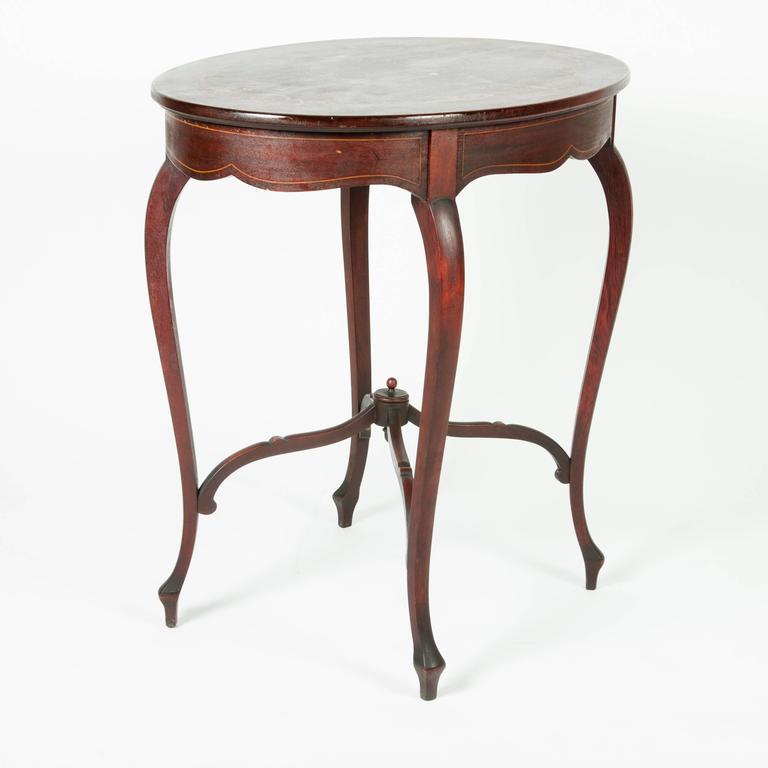 Antique Inlaid Mahogany End Table For Sale at 1stdibs