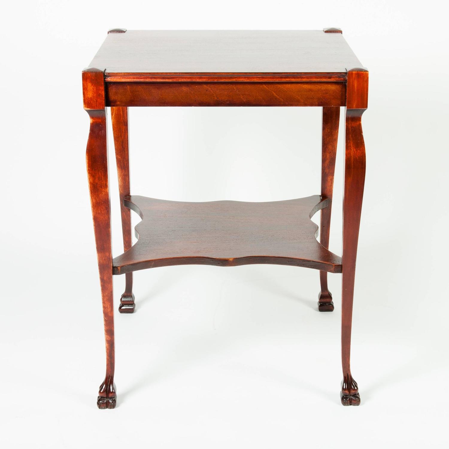 Antique Square Mahogany Side Table For Sale at 1stdibs
