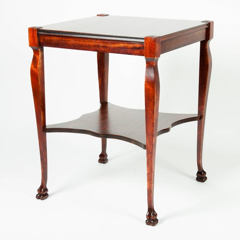 Antique Square Mahogany Side Table For Sale at 1stDibs