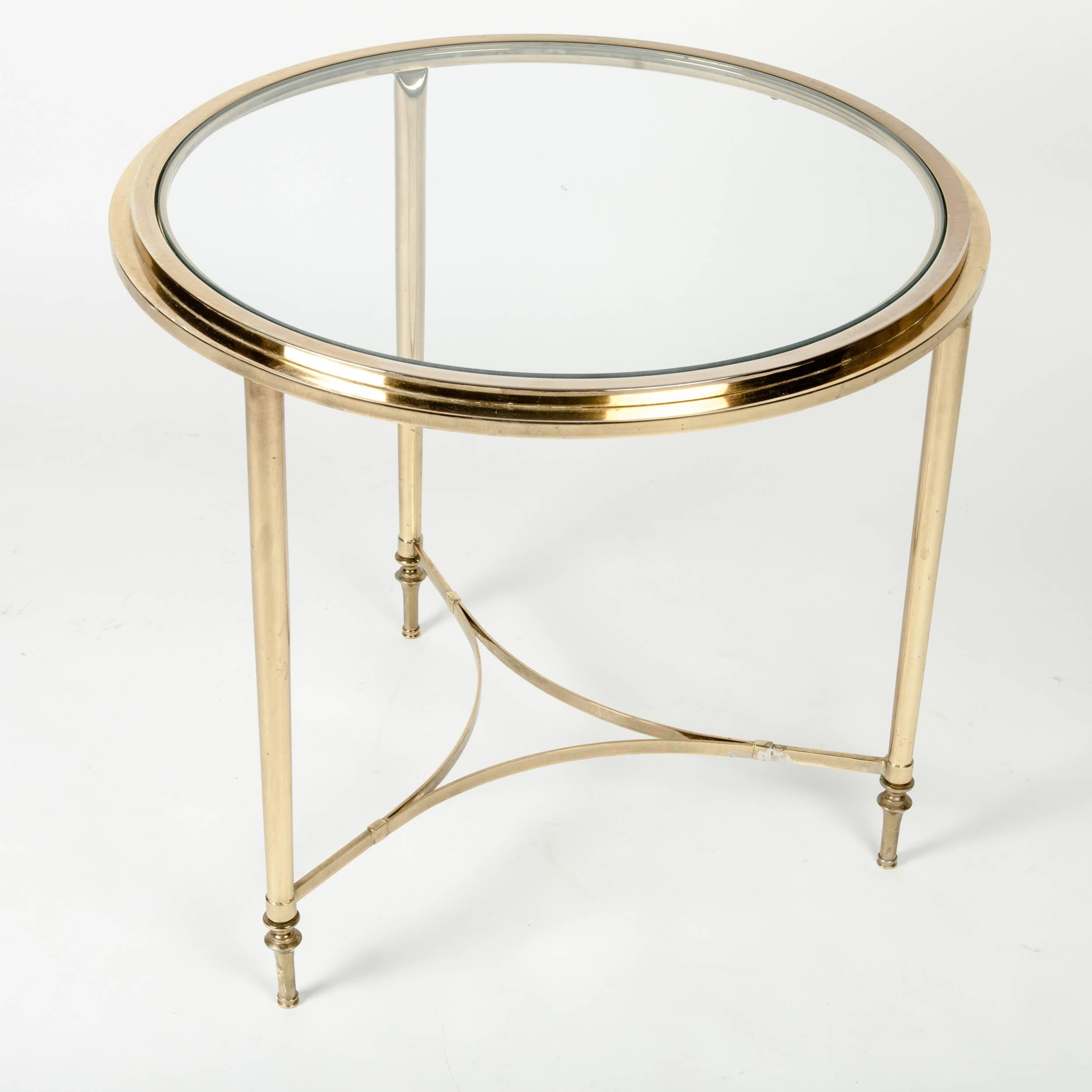 Vintage Brass with Glass Top Table 1