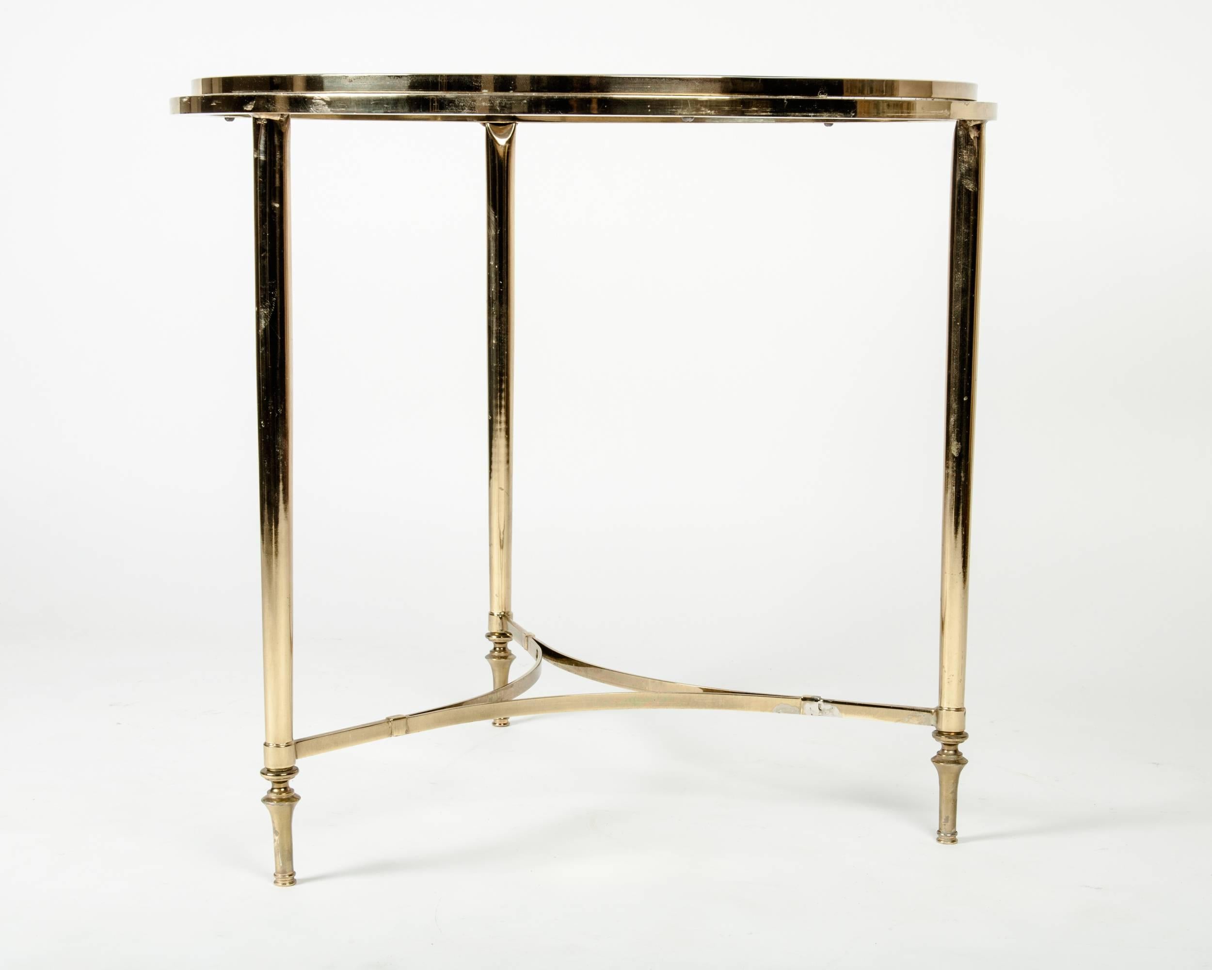 Late 20th Century Vintage Brass with Glass Top Table