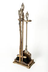 Vintage Brass Fire Tool Set