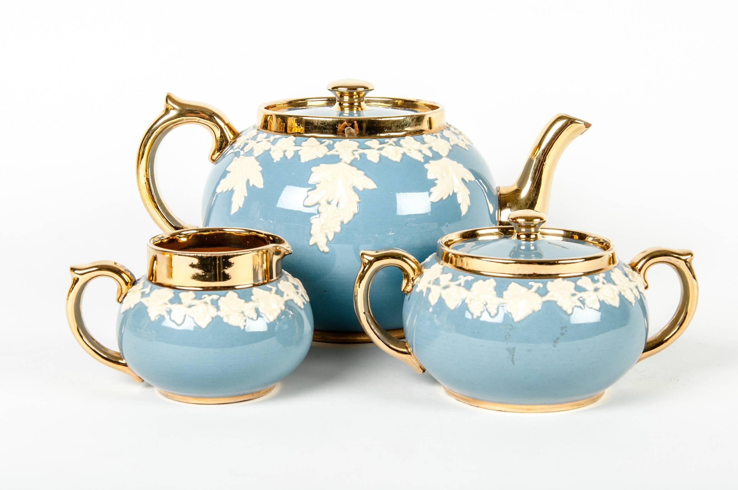 Early 20th Century Vintage English Glazed Ceramic Tea Service