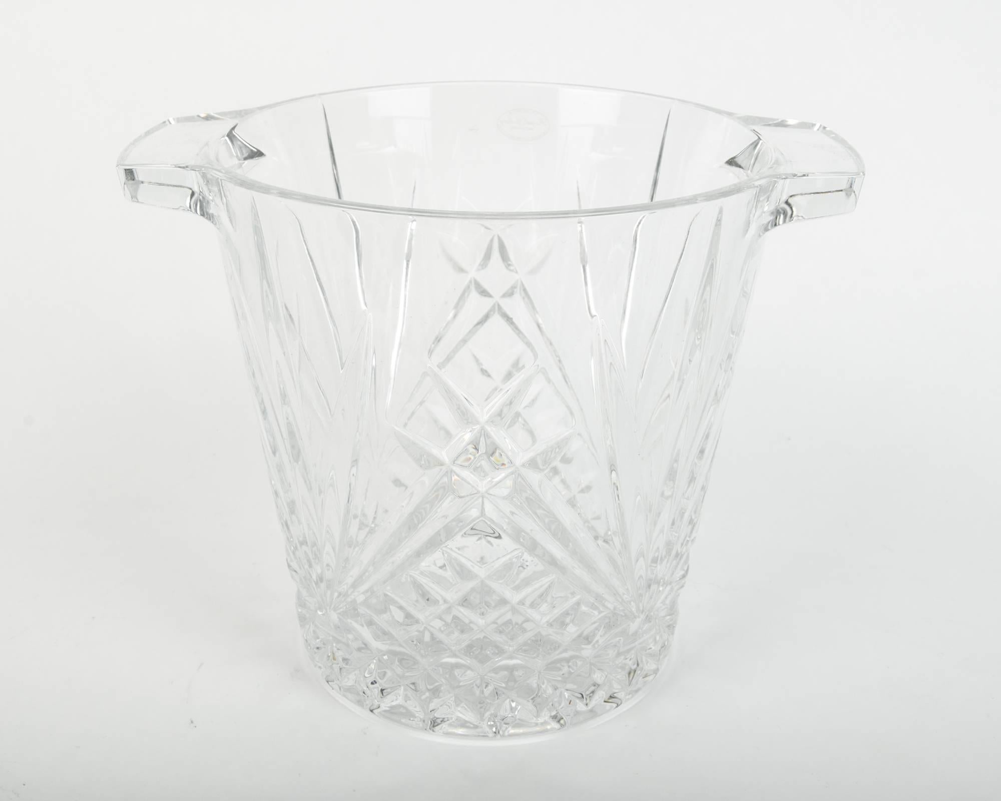 French Vintage European Cut Crystal Cooler / Ice Bucket