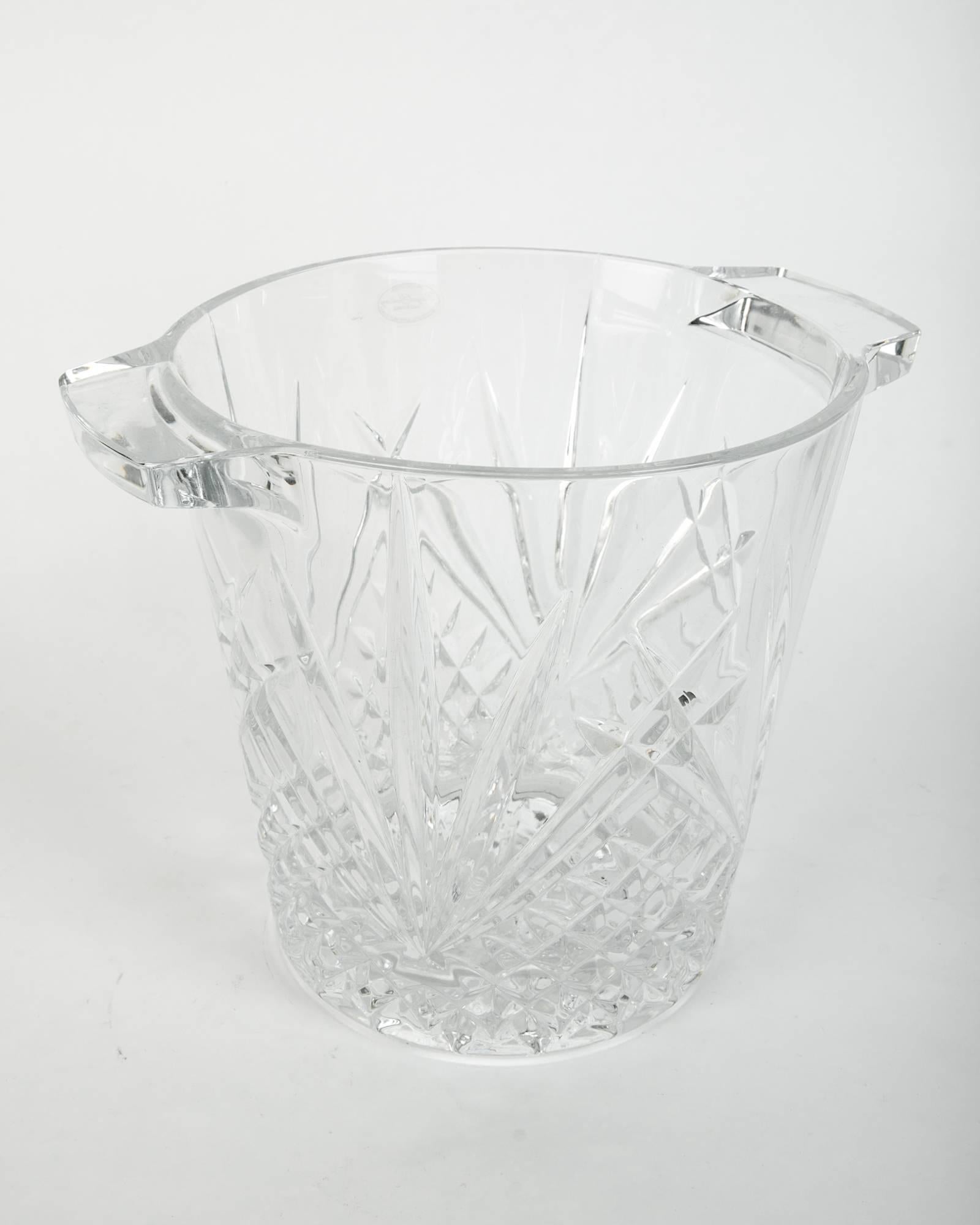 Vintage European Cut Crystal Cooler / Ice Bucket In Excellent Condition In Tarry Town, NY