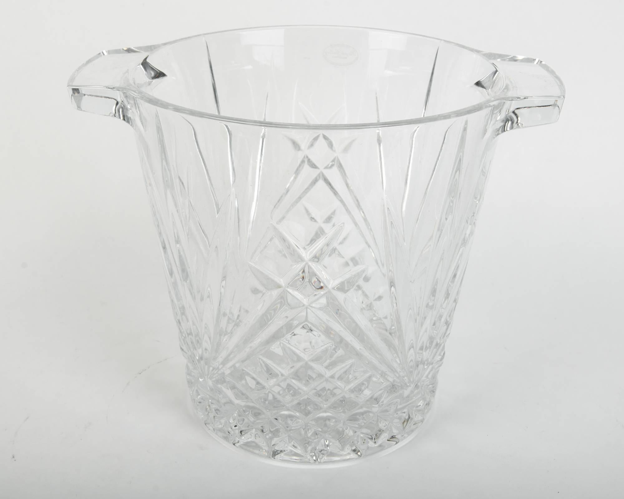 Early 20th Century Vintage European Cut Crystal Cooler / Ice Bucket