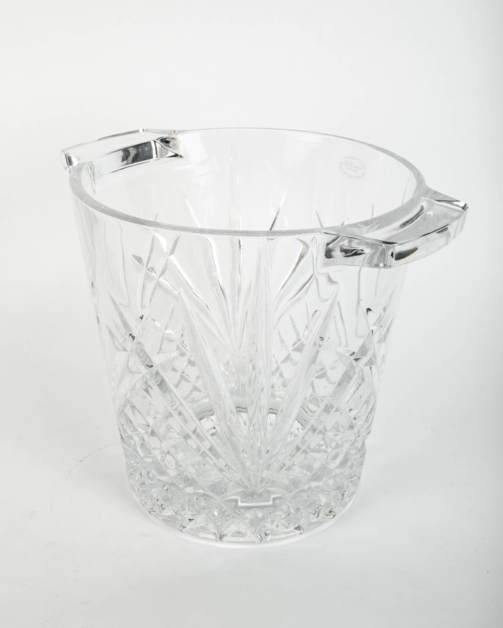 Vintage European Cut Crystal Cooler / Ice Bucket 1