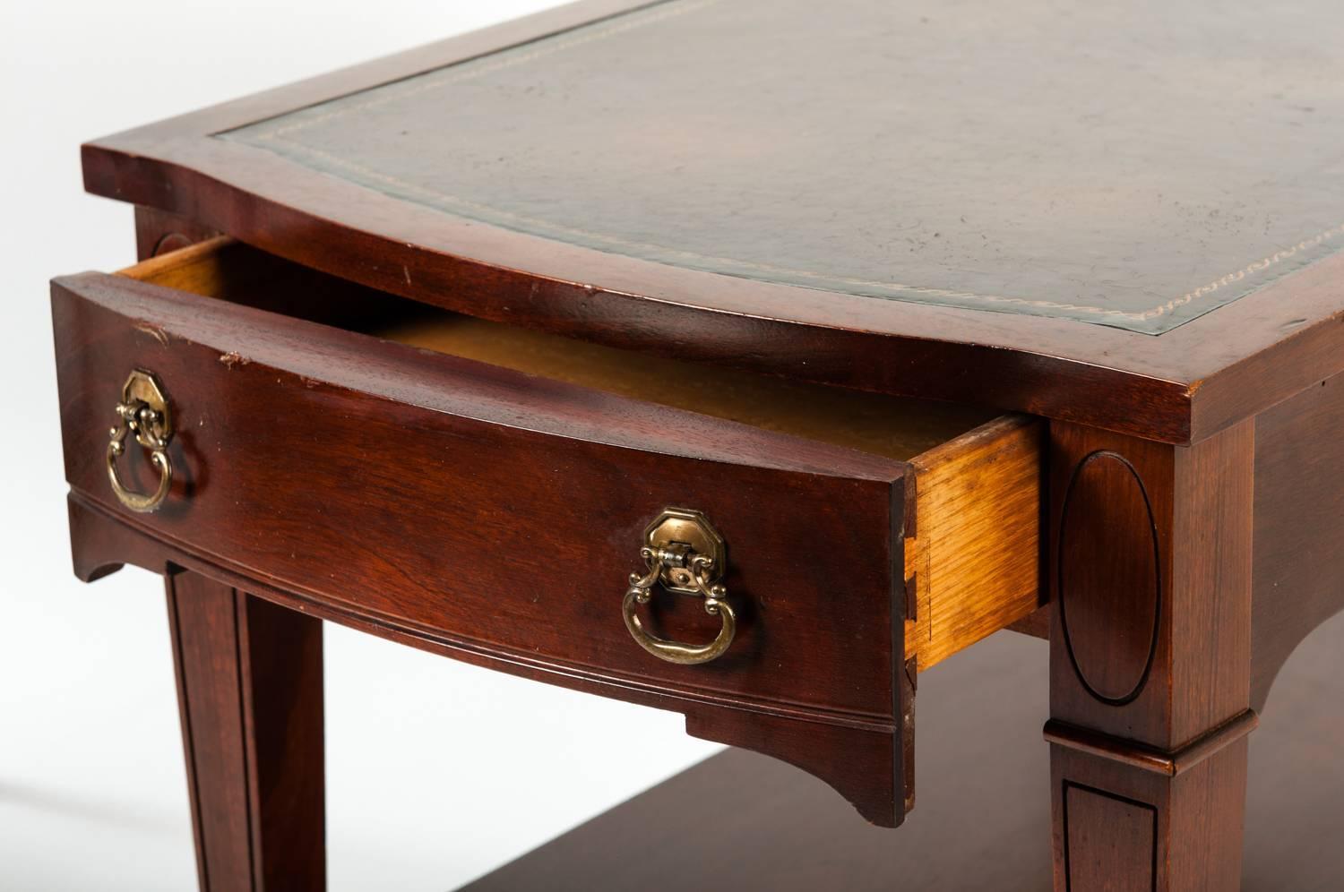 Vintage Pair of Side / End Tables with Leather Top For ...
