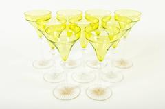 Antique French Crystal Champagne Coupe Set