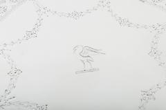 Vintage English Silver Plate Octagonal Footed Tray