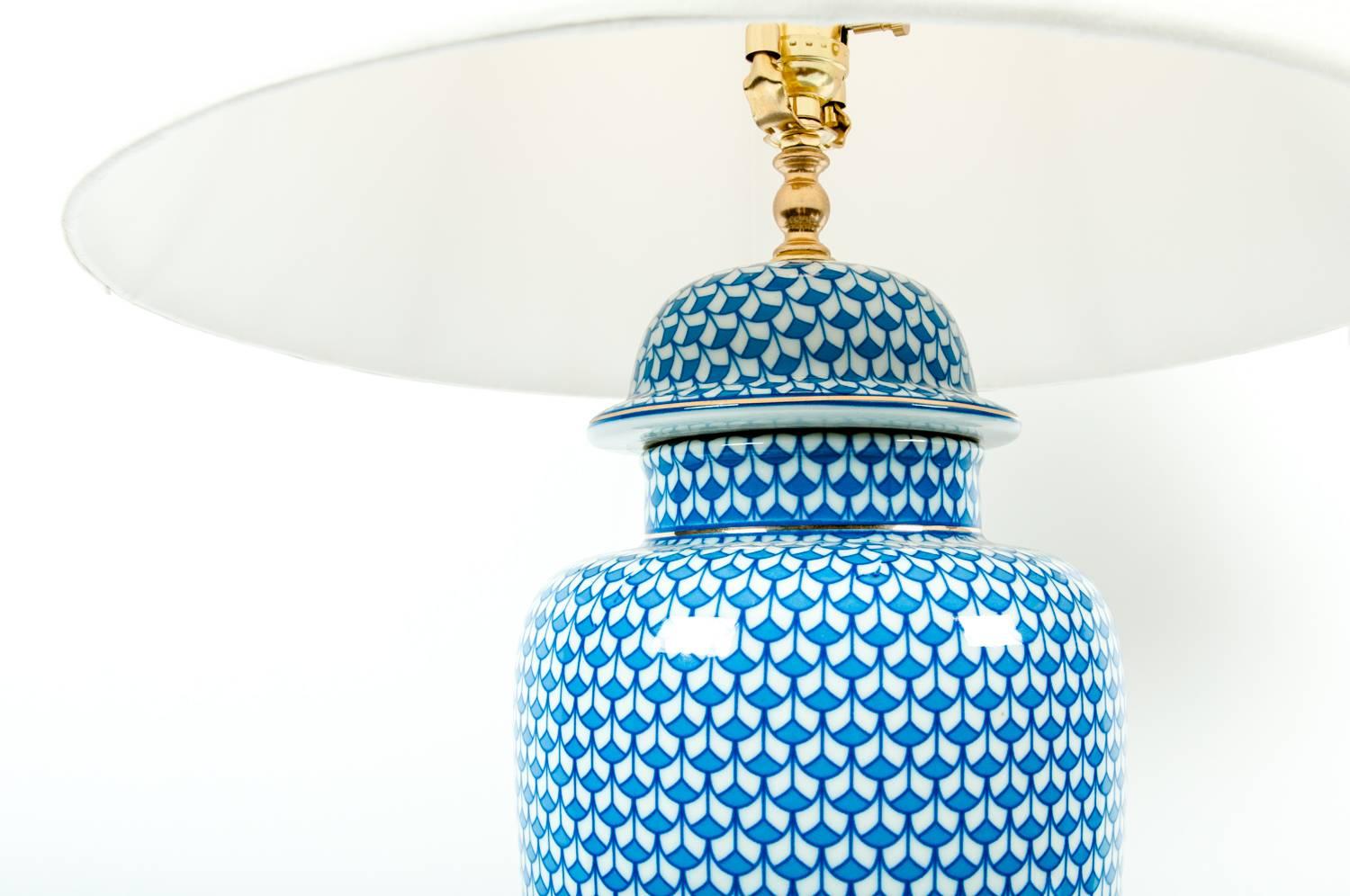 Pair of Goyard Porcelain Ginger Jar Lamps 2