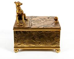 Antique English Solid Brass Cigar Humidor
