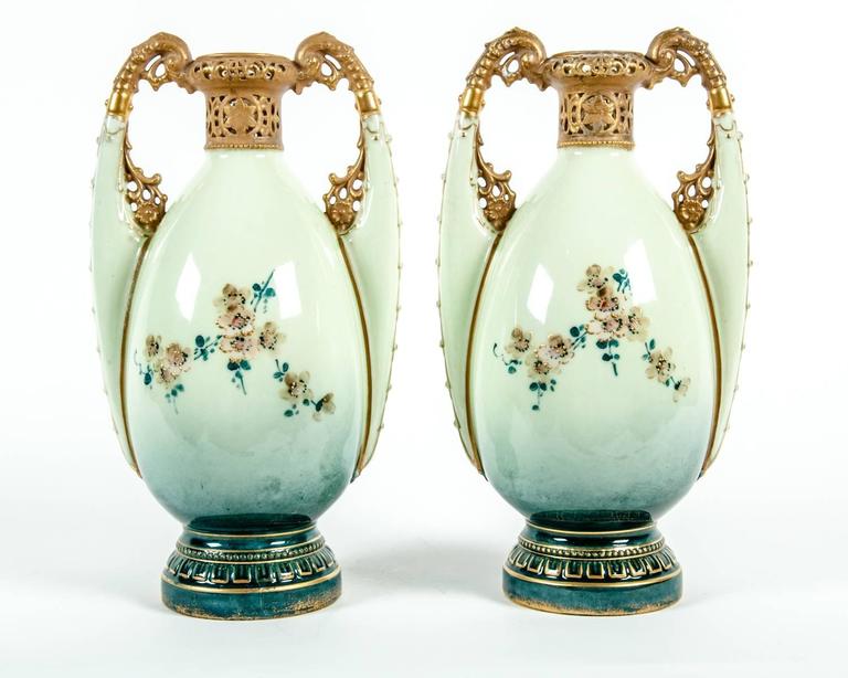 Vintage Pair of European Decorative Vases / Piece at 1stdibs