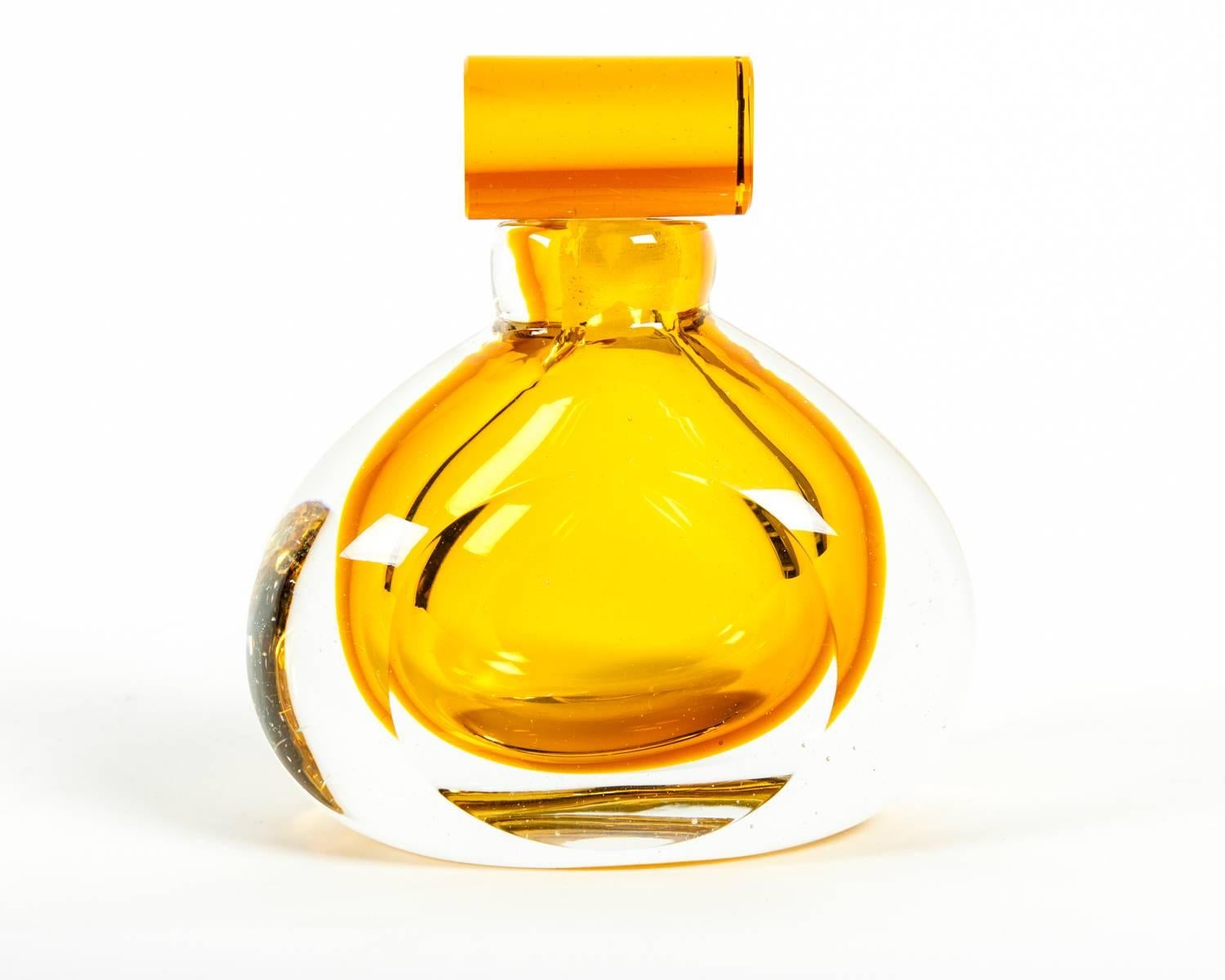 European Vintage Amber Crystal Decorative Perfume Bottle