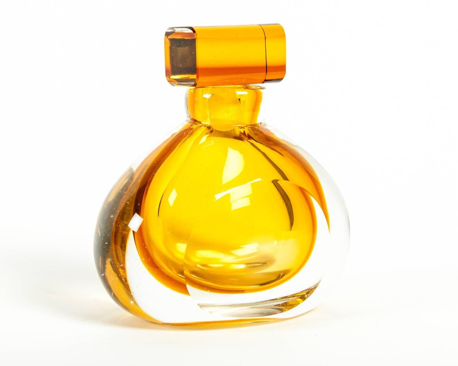 Vintage Amber Crystal Decorative Perfume Bottle 1