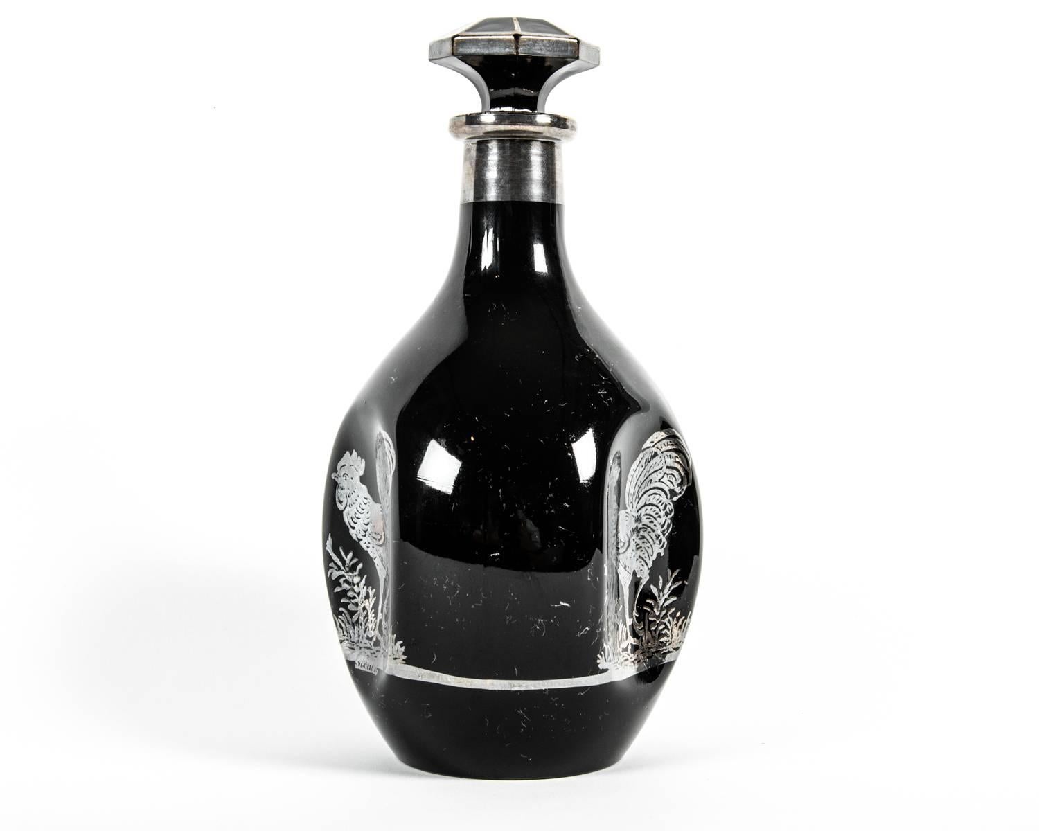 Mid-20th Century Vintage Silver Overlay Decanter