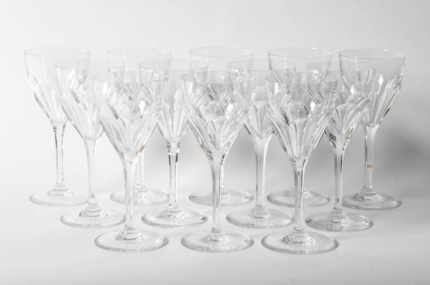 French Vintage Saint Louis Crystal Wine / Water Glassware Set