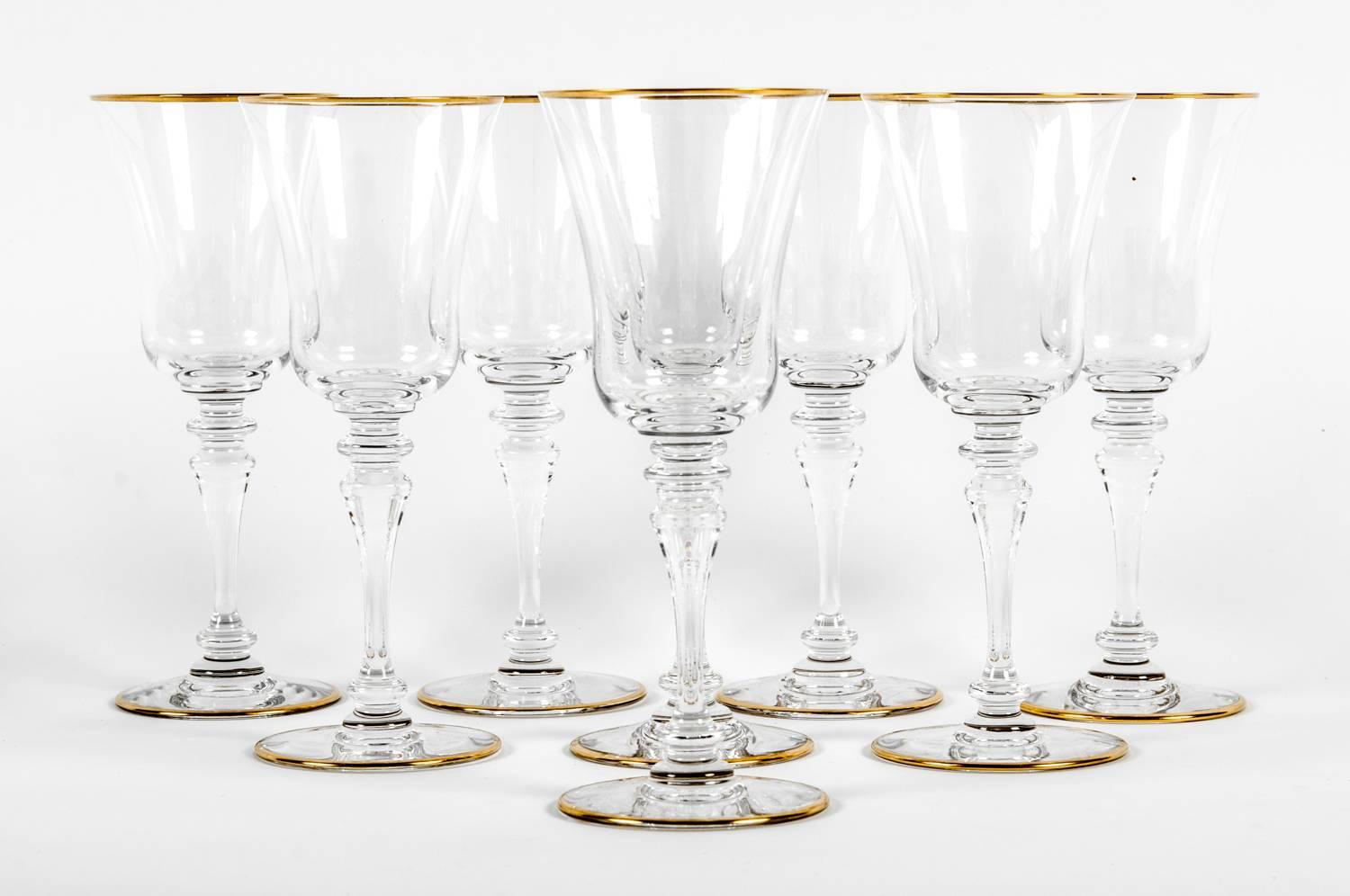 Early 20th Century Set of Baccarat Crystal Glasses, France, 20th century, in the Vienne pattern