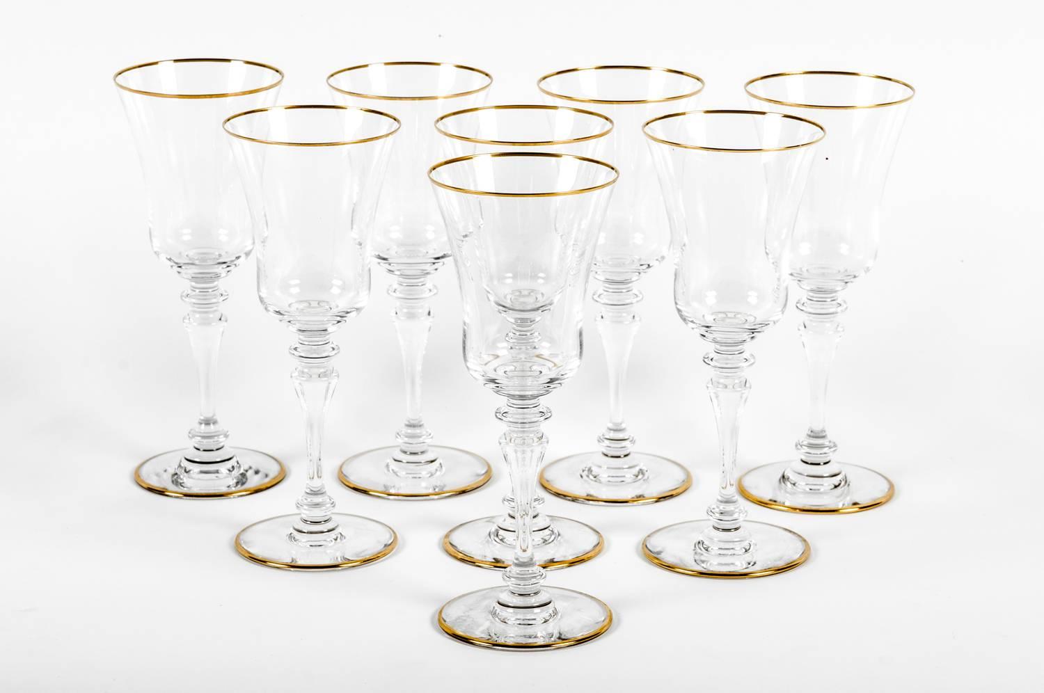 Set of Baccarat Crystal Glasses, France, 20th century, in the Vienne pattern 1