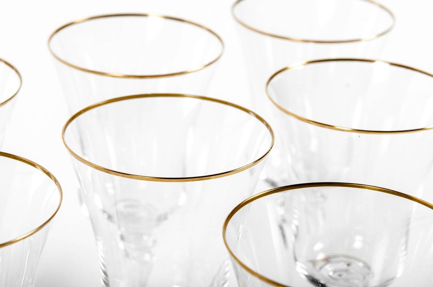 Set of Baccarat Crystal Glasses, France, 20th century, in the Vienne pattern 2