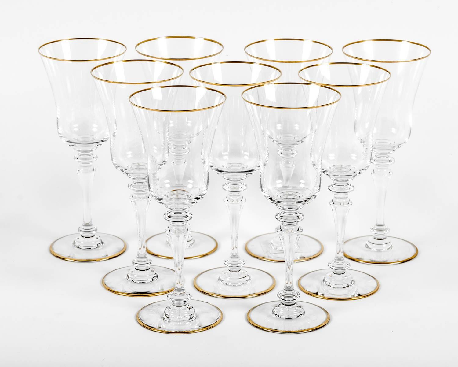 Vintage Set of Nine Baccarat Glassware In Excellent Condition In Tarry Town, NY