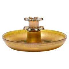 Vase / bol de table « Leaf and Vine » en verre Favrile de Tiffany Studios
