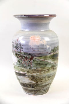 Große dekorative Jugendstil-Vase von Harald Folmer Gross, Dänemark, 1940er Jahre