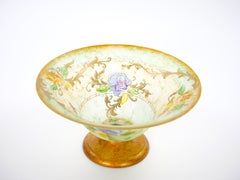 Italienisches Kunstglas im Mid-Century-Modern-Stil aus Venedig – vergoldetes und bemaltes Geschirrstück