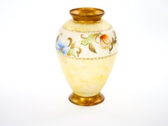 Mid-Century Modern Italian Venetian Art Glass Gilt & Painted Tableware Vase