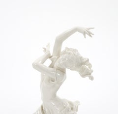 Art Deco German White Glazed Porcelain Dancing Figure, Circa 1920s