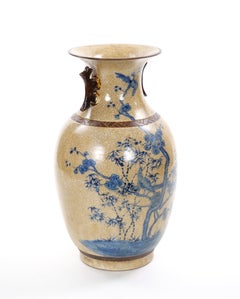 Dekorative Vase aus chinesischem blau-weißem Porzellan mit Phönix-Verzierung