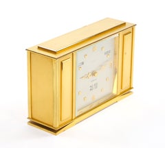 Tiffany & Co. Gilt Bronze Rectangular Desk Clock with Volumatic Dial, circa 1960