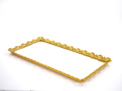 North American Gilt-Metal and Mirrored Vanity or Serving Tray, 1970s