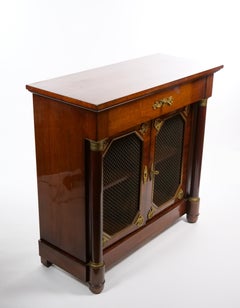 Antique Regency-Style Rosewood Mahogany Bookcase Cabinet, Circa 1880