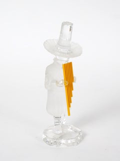 20th Century Saint-Louis French Crystal Figure of a Pan Playing the Panpipes