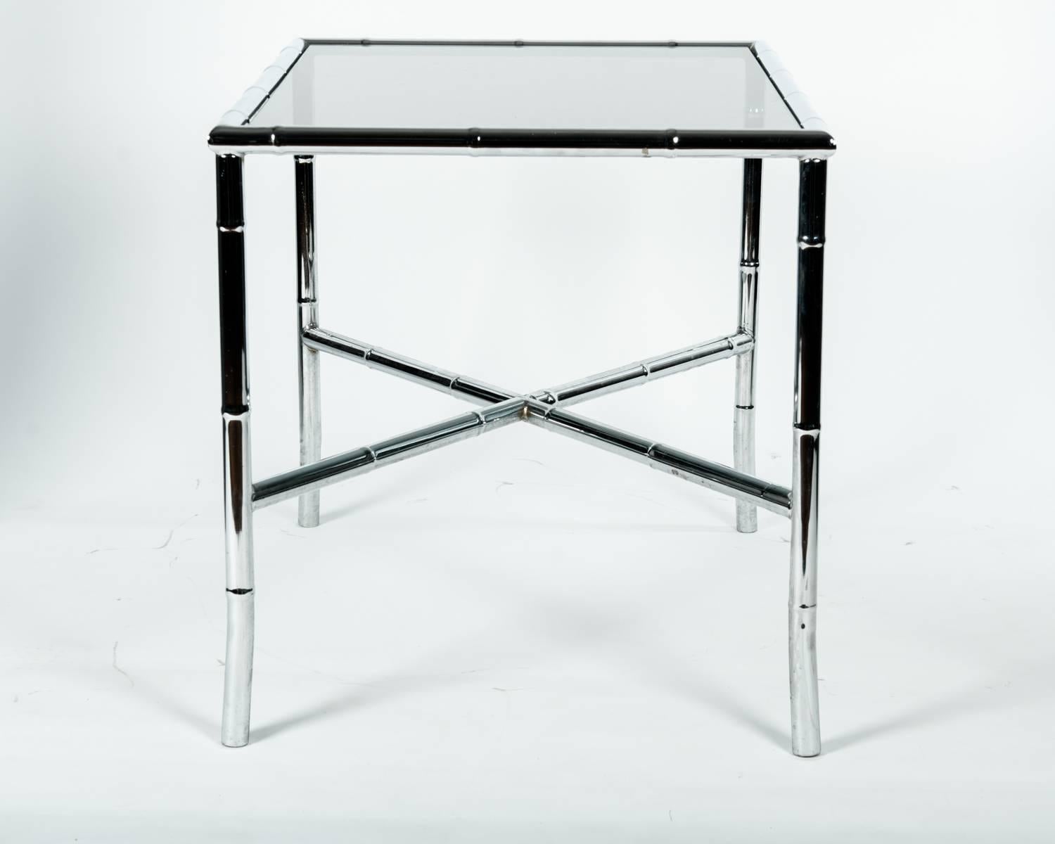 North American Mid-Century Modern Tinted Glass Top Coffee or Cocktail Table