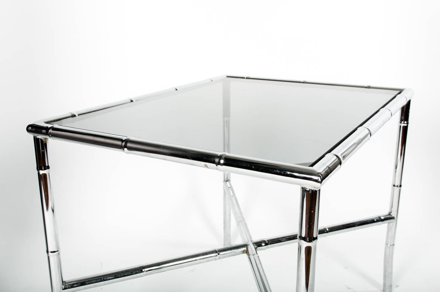 Mid-Century Modern Tinted Glass Top Coffee or Cocktail Table In Excellent Condition In Tarry Town, NY