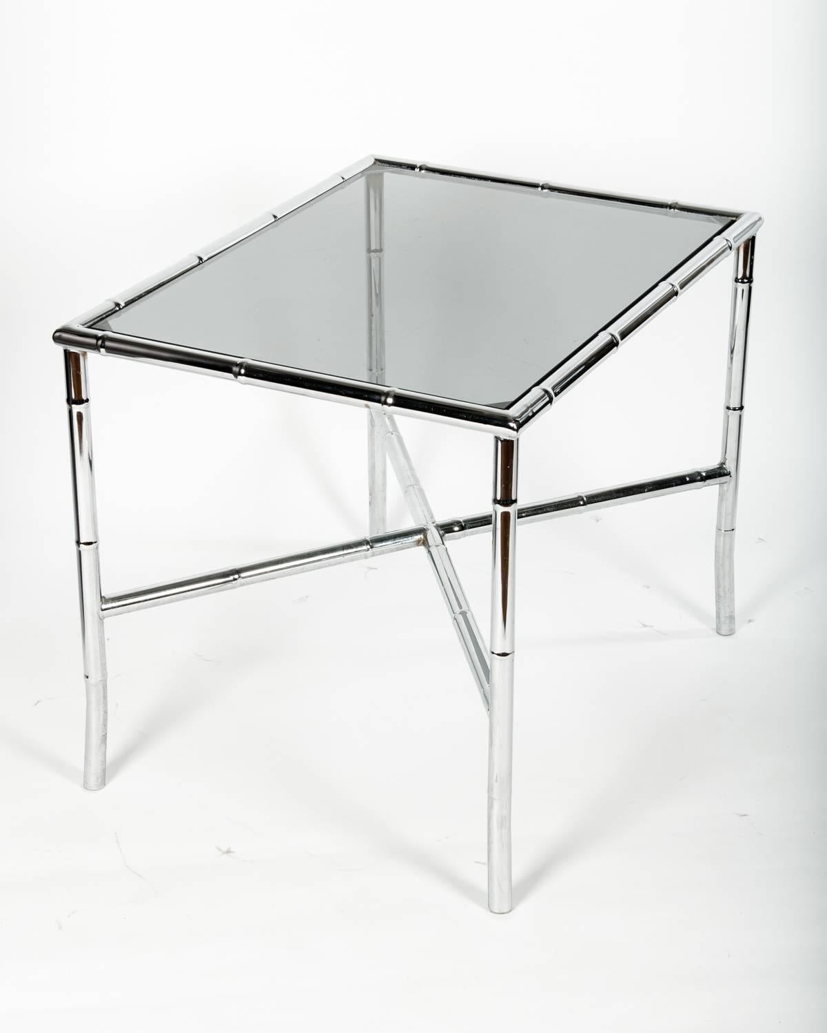 Mid-Century Modern Tinted Glass Top Coffee or Cocktail Table 1