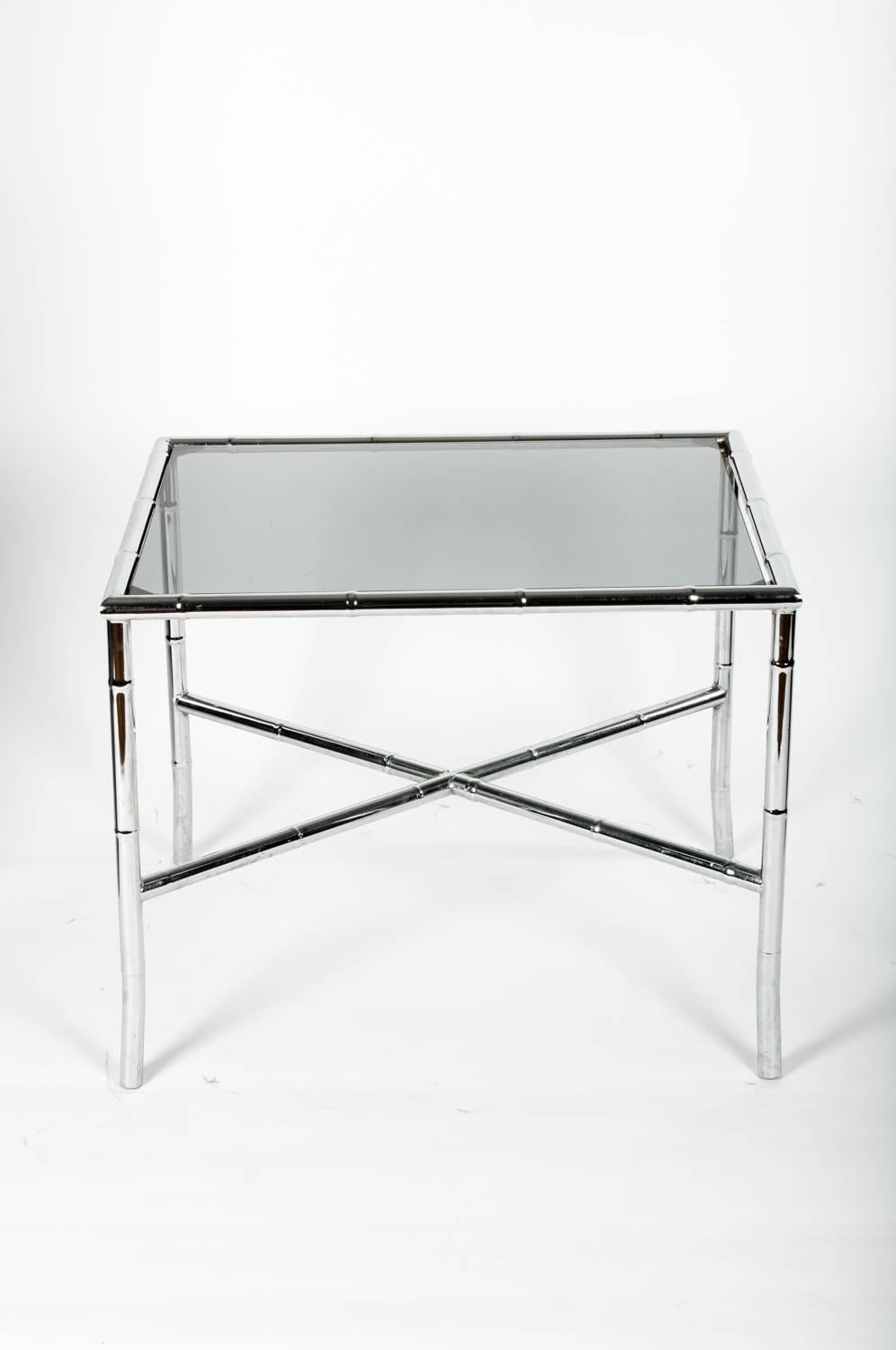 Mid-Century Modern Tinted Glass Top Coffee or Cocktail Table 3