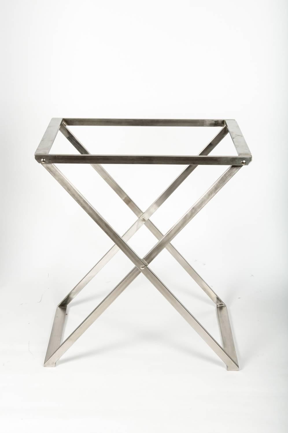 North American Mid-Century Modern Bar Cart with Detachable Glass Top