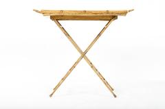 Mid-Century Indoor/Outdoor Metal Folding Serving Tray with Stand